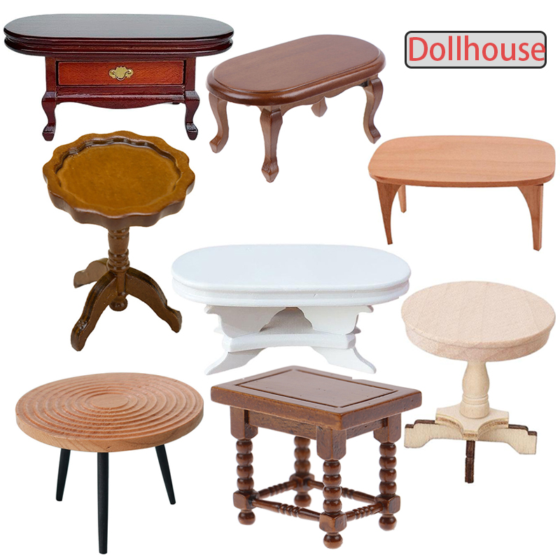 Home Furniture & Hardware Trading - 1:12 poppenhuis miniatuur ronde tafel theetafel