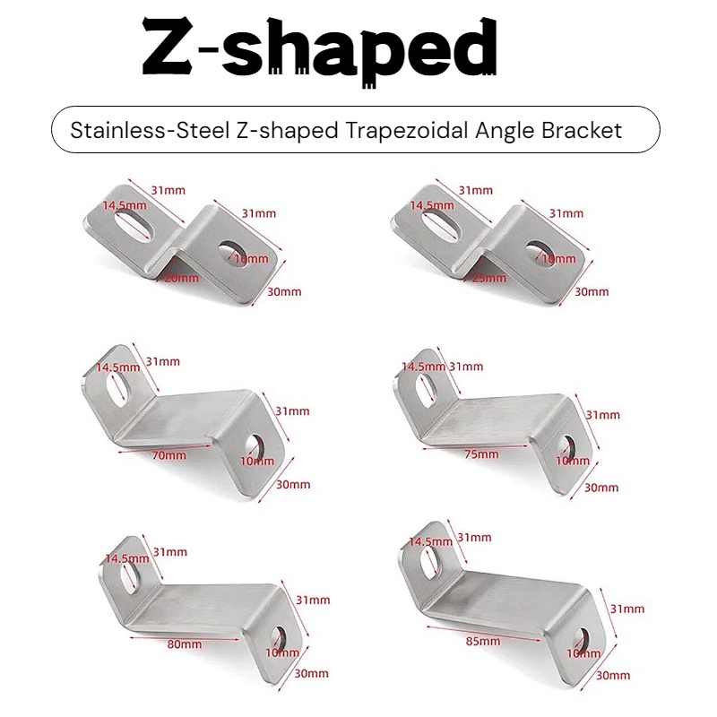 Z. A. Furniture - 3 mm dikke roestvrijstalen Z-vormige hoekbeugel