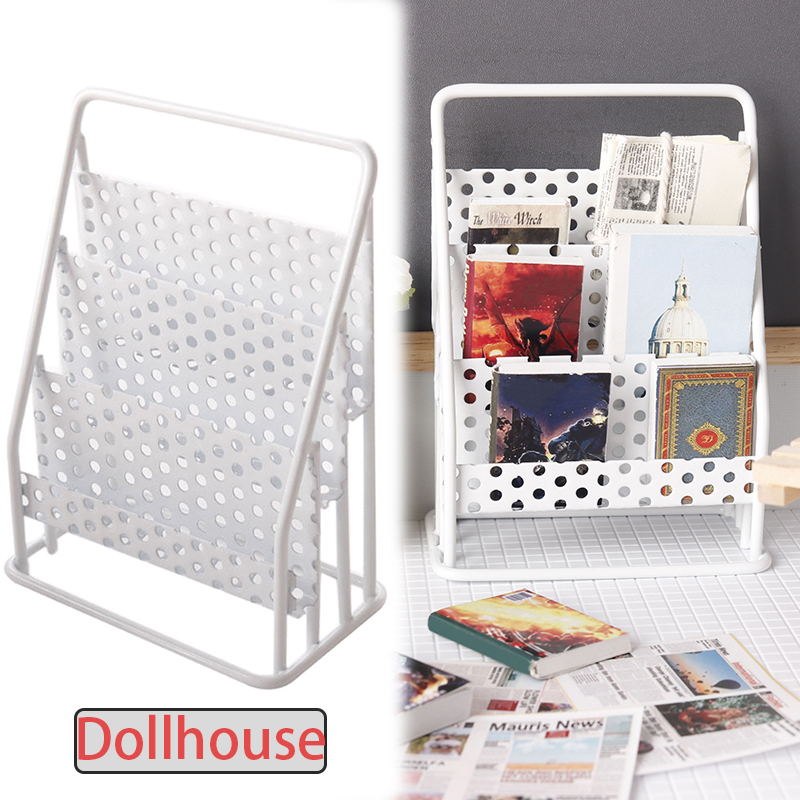 Home Furniture & Hardware Trading - 1:12 Poppenhuis Ijzeren Opbergrek Krantenrek Pop