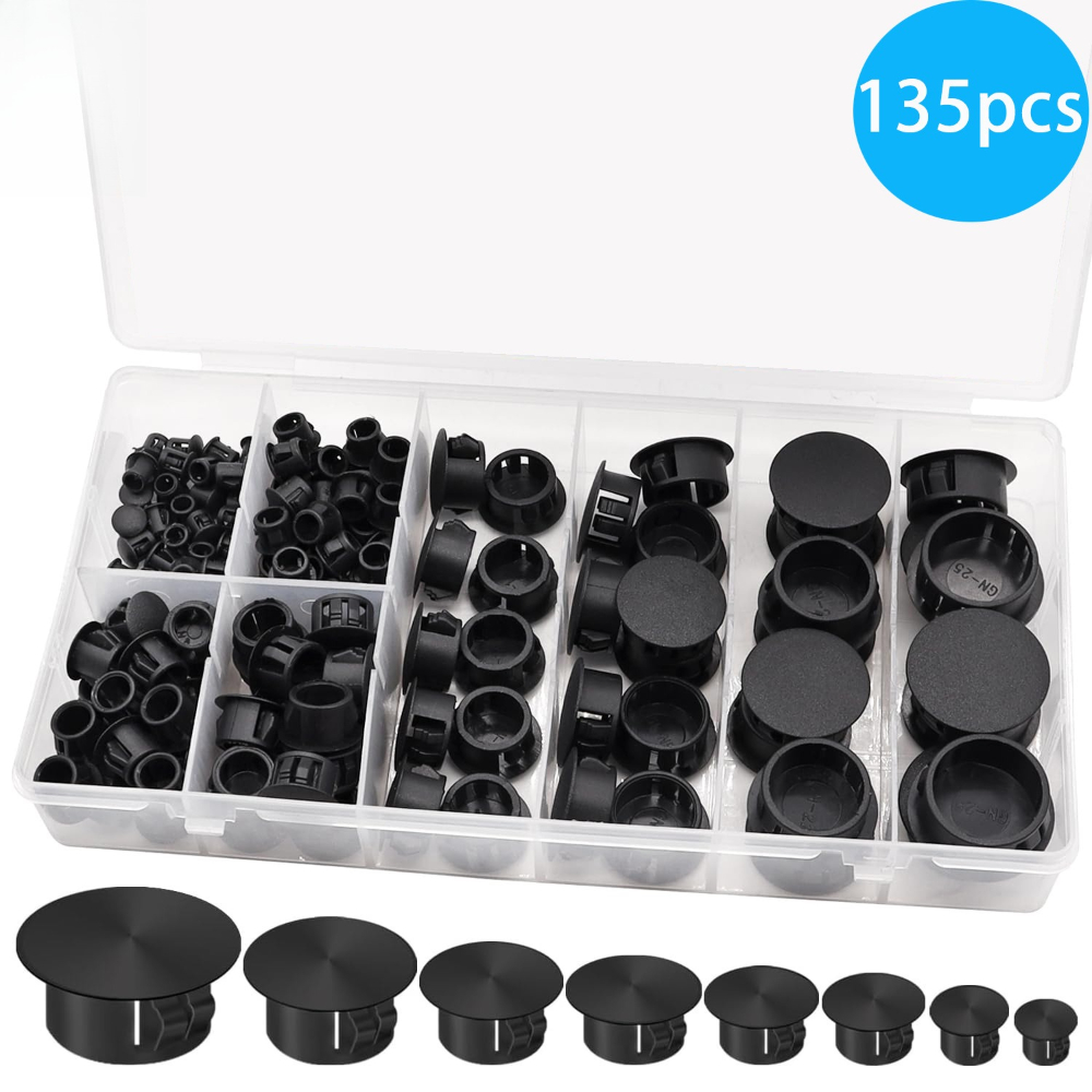 Furniture Hardware Types - 135 stks Zwarte Cover Schroef-type Plug