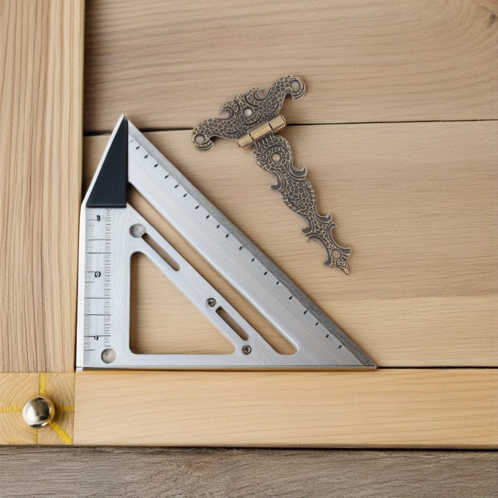 Vintage Furniture Hardware Replacement - 4 stuks vintage scharnieren van zinklegering,