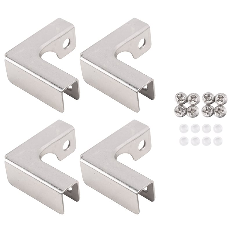 Furniture Hardware Types - ABUI-4 Stuks L Type Glasbevestigingsclip 2-weg
