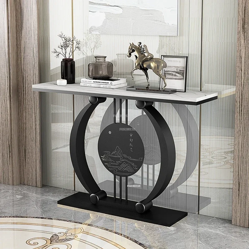 Z. A. Furniture - # Chinese leistenen consoletafels, lichte luxe