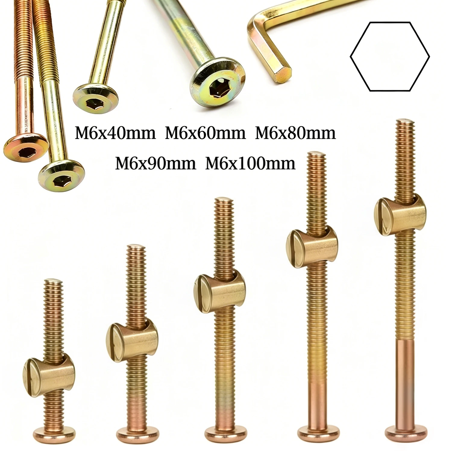 10/20 stuks M6 zeskantbouten,  - Furniture Hardware Barrel Nut recensie en prijs