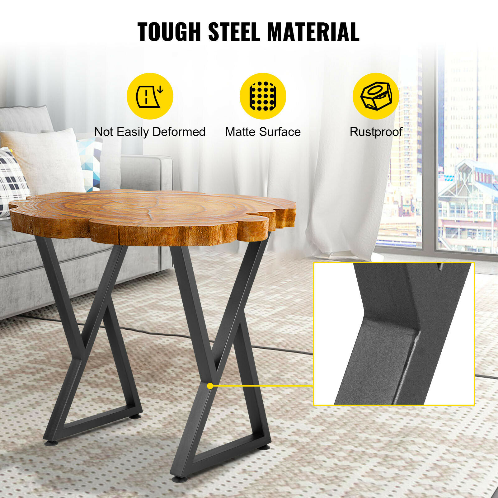 Z-vormige metalen tafelpoten 2 - Z. A. Furniture recensie en prijs