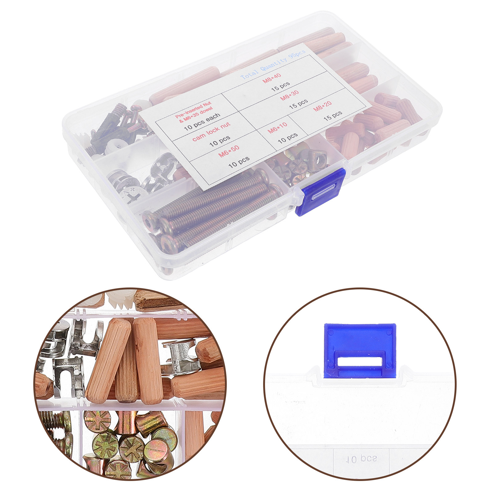 95-delige set meubelschroeven  - Furniture Hardware Barrel Nut recensie en prijs